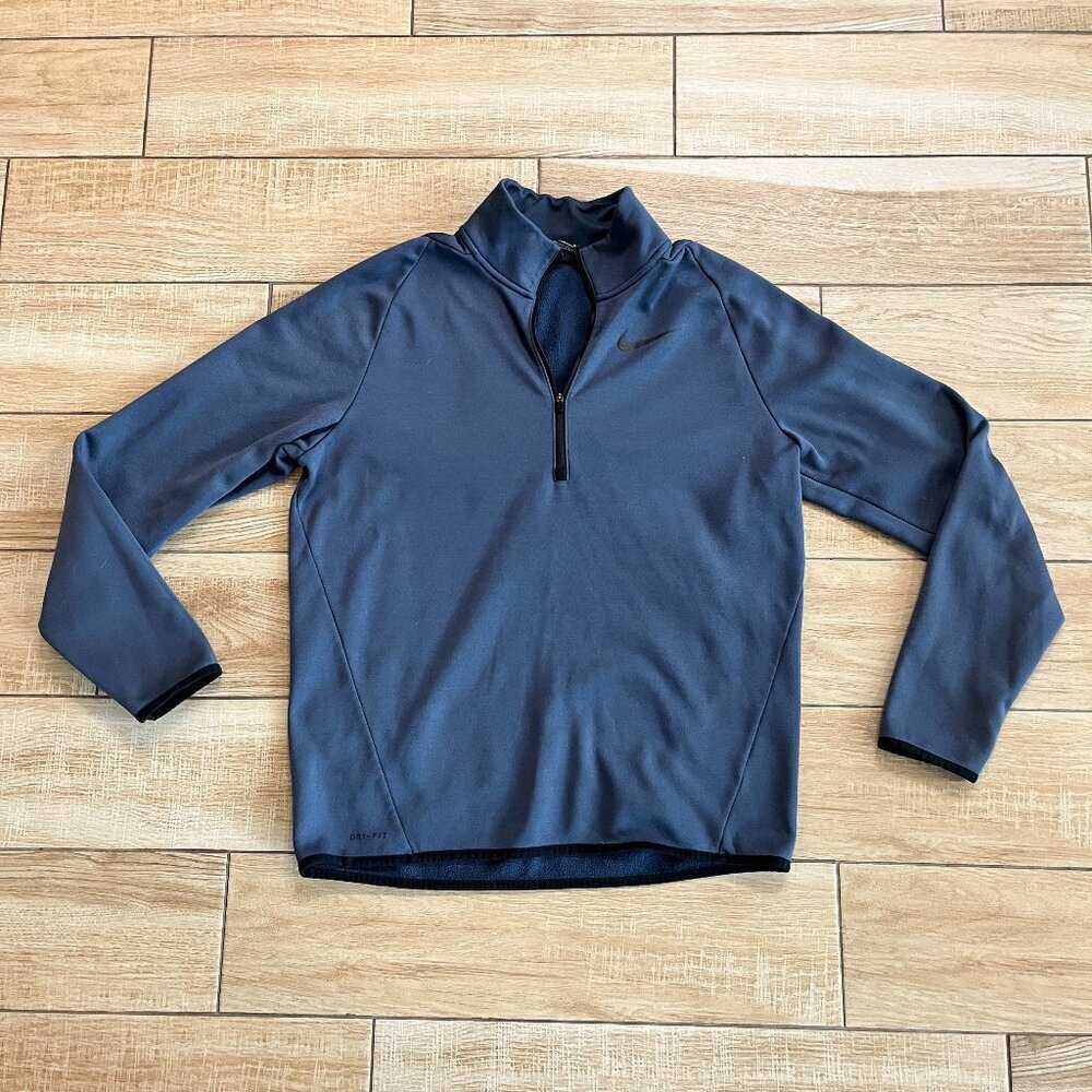 Mens Nike Blue Quarter Zip Blue Sweater - M